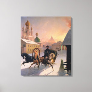 Toile Troïka sur la rue à St Petersburg, 1850s