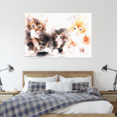 Toile Trois chatons beaux et mignons à l'aquarelle (Insitu(Chambre))