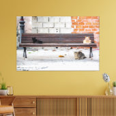 Toile Trois chats sur un banc (Insitu(Salon))