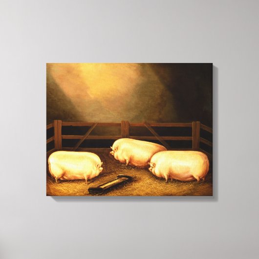 Toile Trois Cochons à l'extérieur d'un Sty (Recto)
