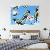 Toile Trois colibris perchés sur une branche Floss Silt (Insitu(Chambre))