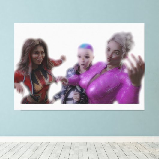 Toile Trois Drôles de Dames (Insitu (Plancher de Bois))