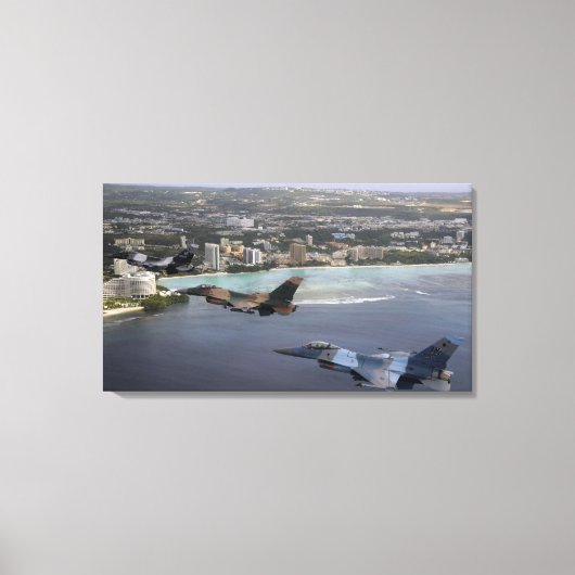 Toile Trois Faucons F-16 volent en formation (Recto)