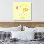 Toile Trois fleurs au soleil - transparentes. (Insitu(Chambre))