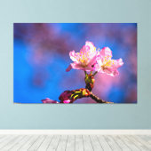 Toile Trois fleurs de sakura ensoleillées par une journé (Insitu (Plancher de Bois))