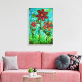 Toile Trois fleurs par Heather Saulsbury Mixed Media Art (Insitu(Salon))