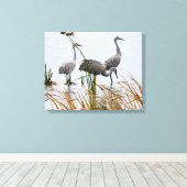 Toile Trois Grues Sandhill (Insitu (Plancher de Bois))