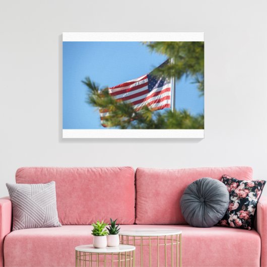 Toile Trois mini-drapeaux américains (Insitu(Salon))