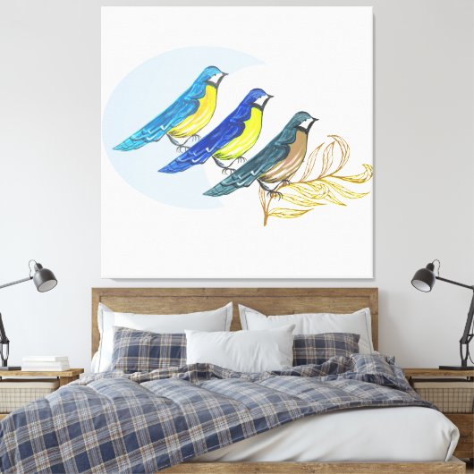 Toile Trois oiseaux (Insitu(Chambre))