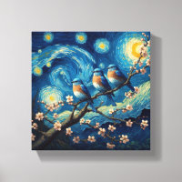 Trois oiseaux bleus de l'Est Van Gogh Art