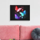 Toile Trois papillons brillants sur l'arrière - plan de (Insitu(Salon))