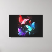 Toile Trois papillons brillants sur l'arrière - plan de (Recto)