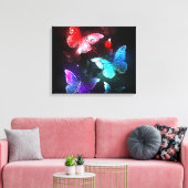 Toile Trois papillons brillants sur l'arrière - plan de (Insitu(Salon))