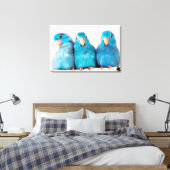 Toile Trois perroquets Pacific Blue Parrotlets Art (Insitu(Chambre))