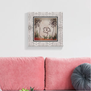 Toile Trois petites fleurs Santelmo