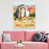 Toile Trois Petits Chatons Illustration de Mère l'Oie (Insitu(Salon))