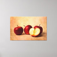 Trois Pommes Rouges Et Une Demie