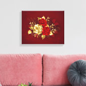 Toile Trois Roses de bijoux (Insitu(Salon))