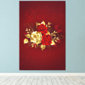 Toile Trois Roses de bijoux (Insitu (Plancher de Bois))