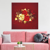 Toile Trois Roses de bijoux (Insitu(Salon))