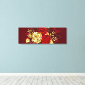 Toile Trois Roses de bijoux (Insitu (Plancher de Bois))