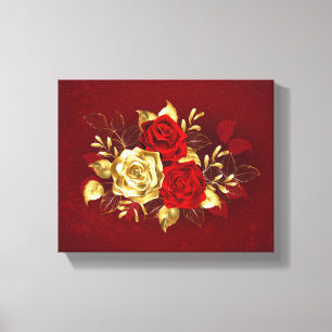 Toile Trois Roses de bijoux