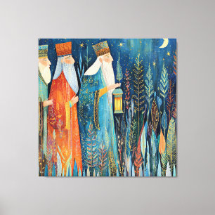 Toile Trois Sages, Histoire de la Nativité,