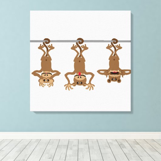 Toile Trois singes malavisés (Insitu (Plancher de Bois))