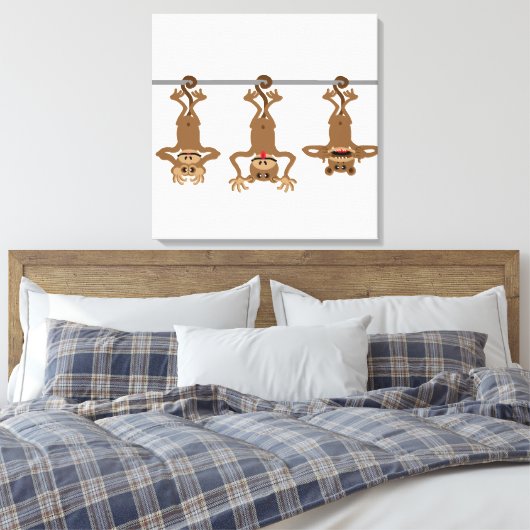 Toile Trois singes malavisés (Insitu(Chambre))