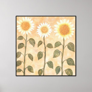 Toile Trois Tournesols Terracotta Cottagecore