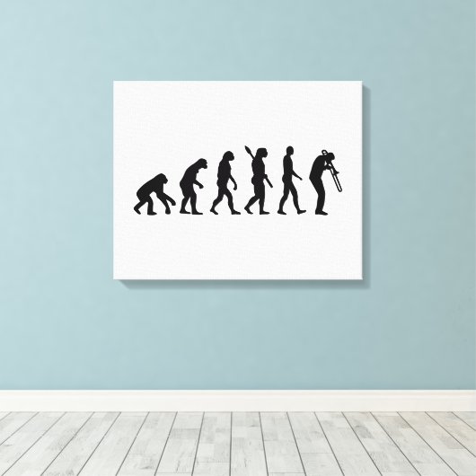 Toile Trombone de l'évolution (Insitu (Plancher de Bois))