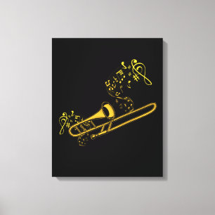 Toile Trombone Player Brass Music Instrument Big Band