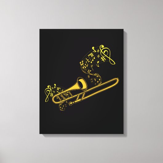 Toile Trombone Player Brass Music Instrument Big Band (Recto)