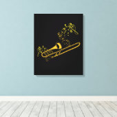 Toile Trombone Player Brass Music Instrument Big Band (Insitu (Plancher de Bois))
