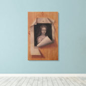 Toile Trompe l'Oeil Portrait d'une dame (Insitu (Plancher de Bois))