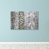 Toile Troncs d'arbres couverts de neige dans la vallée d (Insitu (Plancher de Bois))