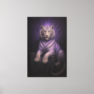 Toile Trône de foudre violet Tigre blanc – Aura souverai
