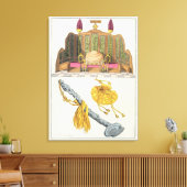 Toile Trône d'un empereur chinois, sceptre Yo-yo et casq (Insitu(Salon))