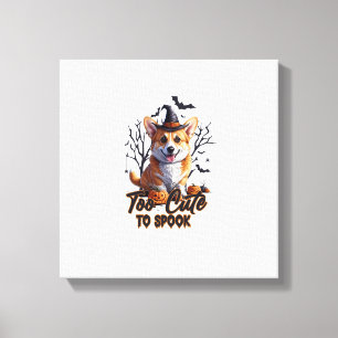 Toile Trop mignon pour effrayer Funny Halloween Dog Corg