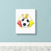 Toile Trophée de football rouge et jaune (Insitu (Plancher de Bois))