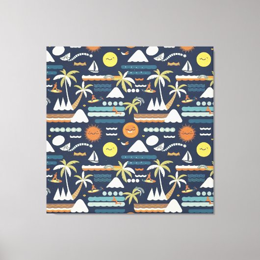 Toile Tropical Beach Fun Motif (Recto)