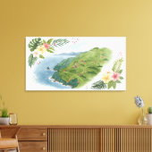 Toile Tropical Honeymoon Trail Map Art Print (Insitu(Salon))