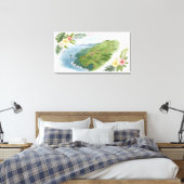 Toile Tropical Honeymoon Trail Map Art Print (Insitu(Chambre))
