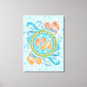 Toile Tropical Koi Mandala | Art Zen Océan Vibrant (Recto)