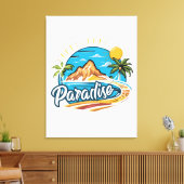 Toile Tropical Paradise Island Logo Art (Insitu(Salon))