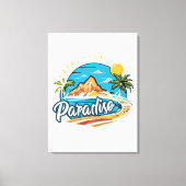 Toile Tropical Paradise Island Logo Art (Recto)