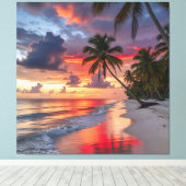 Toile tropical sunset beach (Insitu (Plancher de Bois))
