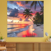 Toile tropical sunset beach (Insitu(Salon))