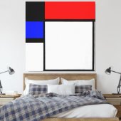 Toile TROU FOX B MONDRIEN avec NOIR, ROUGE, BLEU & JAUNE (Insitu(Chambre))