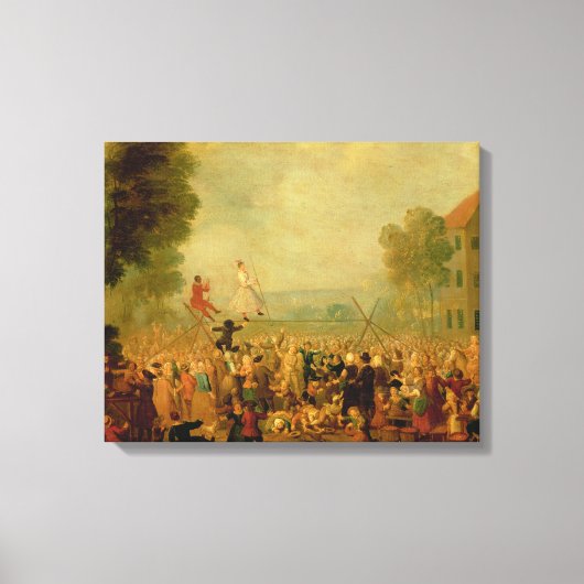 Toile Troupe d'acteurs jouant sur une corde raide (Recto)